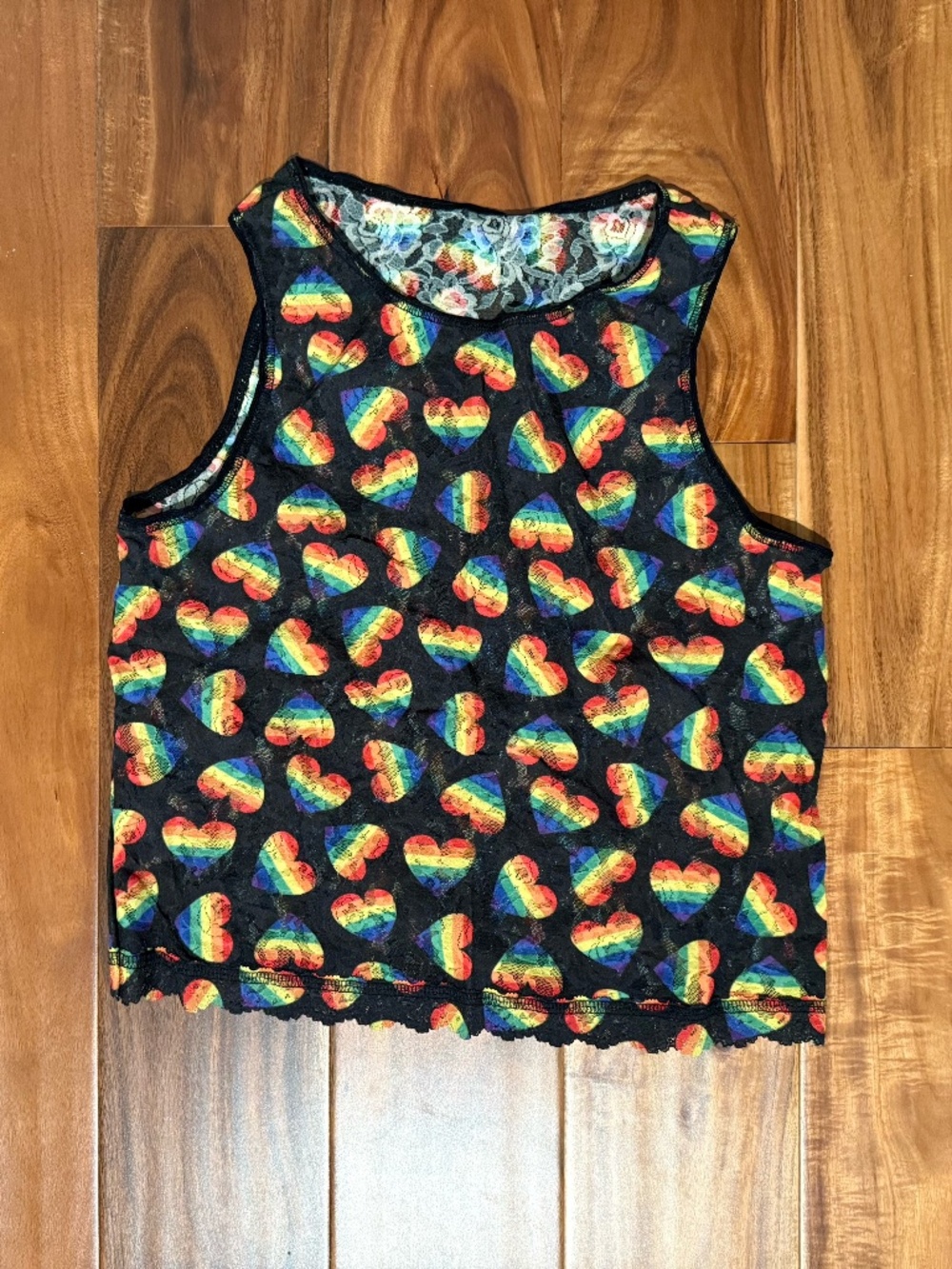 Hanky Panky playful pride cropped tank, size small, NWOT